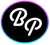 rundes bike-paradise logo mit einem cyan zu magenta Farbverlauf und einem B und P in weißer Schrift auf weißem Grund