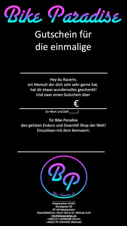 Geschenkgutschein Bike-Paradise - bike-paradise